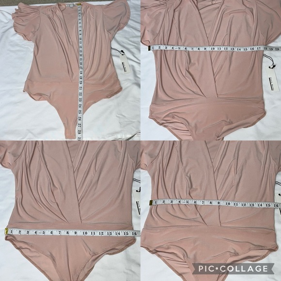 Haute Monde Ruffle Flutter Sleeve Mock Wrap Bodysuit Top Blush Pink Medium Sexy - Picture 15 of 16